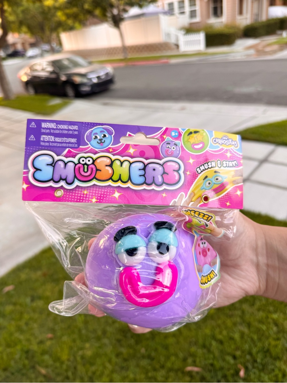 Authentic Smusher Purple Squeeze Toy - Kids Stress Relief Plush